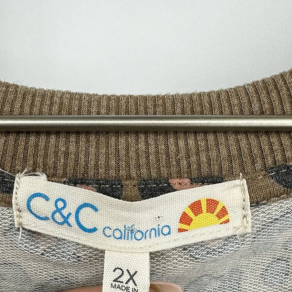 C&C California Leopard Print Sweatshirt Size 2XL Plus Size - Picture 7 of 10